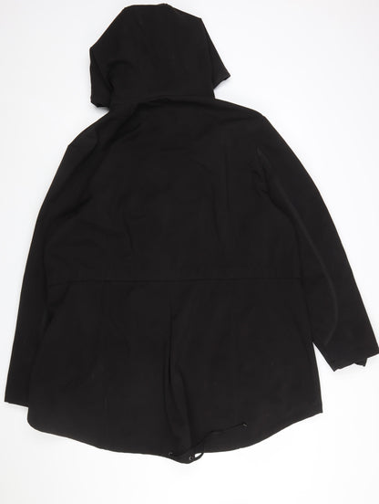French Connection Women's Black 2XL Hooded Full Zip Parka Jacket