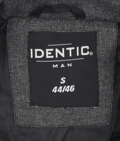 Identic Men Black Grey Hooded Quilted Waistcoat Size S 44/46
