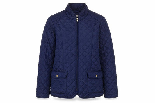 Anthology Women Blue Quilted Mid-Length Jacket Size 16
