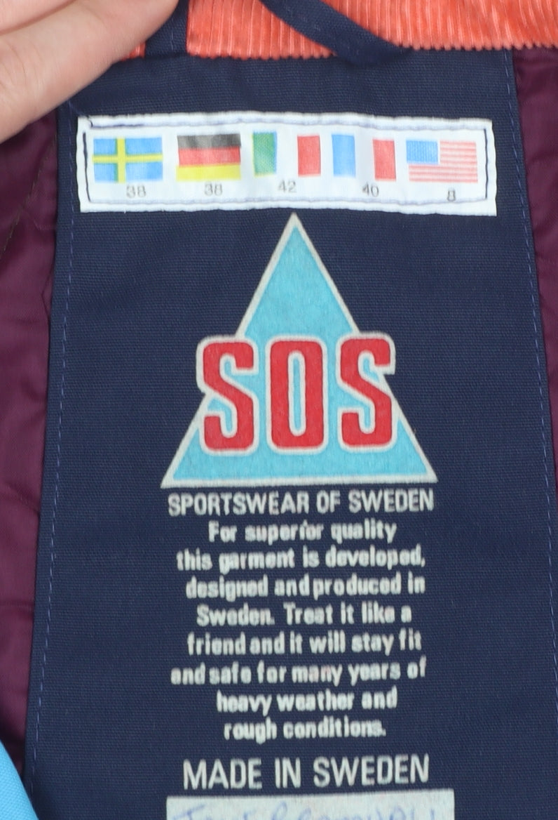 SOS Men's Blue Skiing Jacket 38 Regular Polyester Cotton Winter