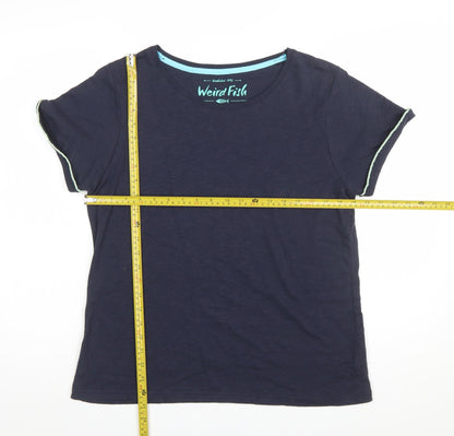 Weird Fish Women's Blue Cotton Short Sleeve T-Shirt Size 16