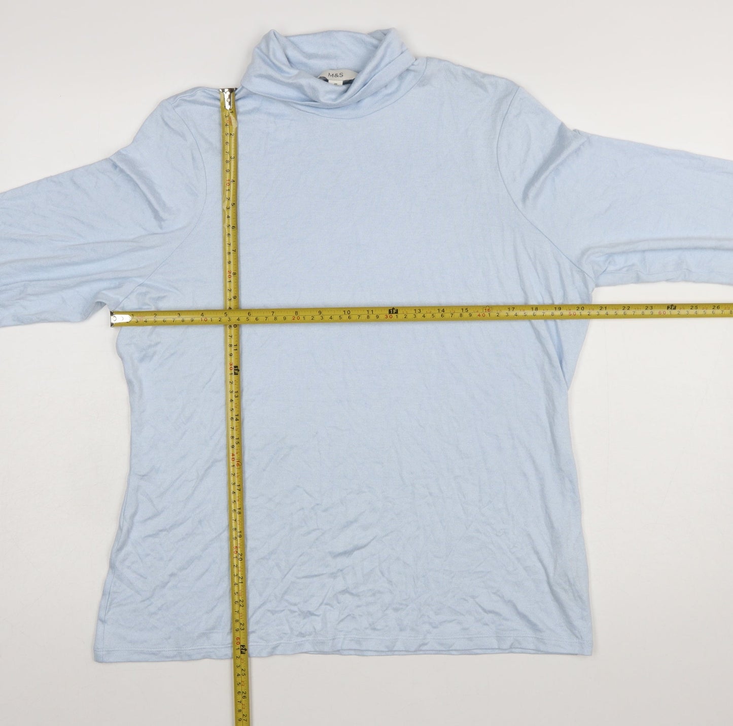 Marks and Spencer Women Blue Roll Neck Long Sleeve Jumper Size 20