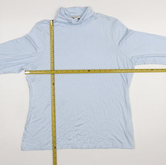 Marks and Spencer Women Blue Roll Neck Long Sleeve Jumper Size 20