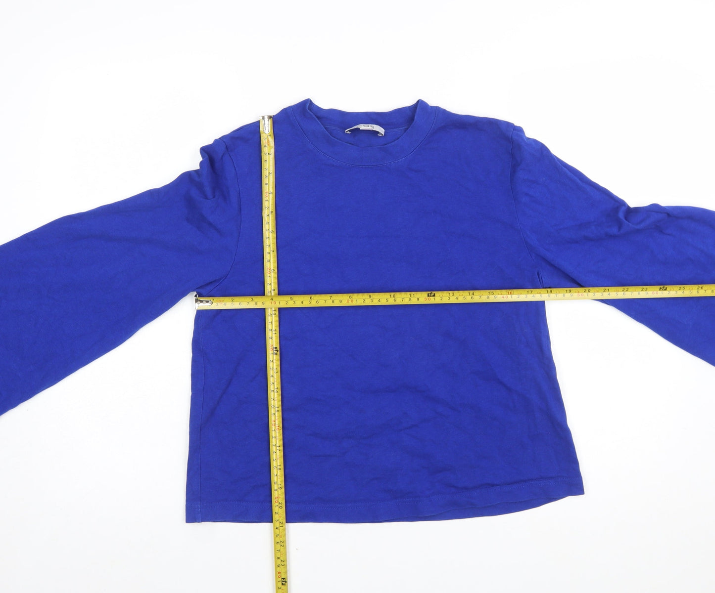 COS Women Blue Basic Long Sleeve Crew Neck T-Shirt Size S