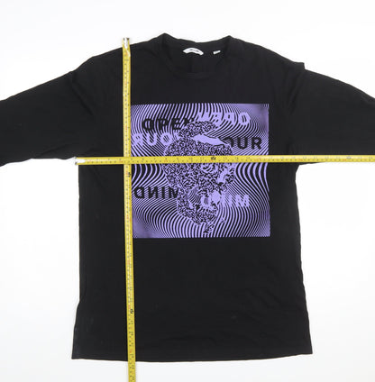 ONLY & SONS Men’s Black Skull Graphic Long Sleeve T-Shirt M
