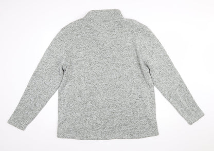 DNM Dissident Men's Grey Button Henley Fleece Sweatshirt XL