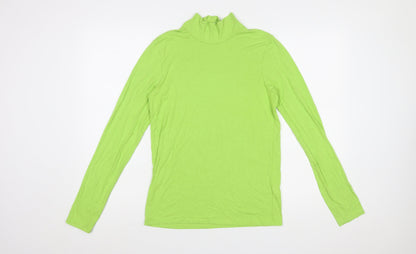 COS Women Green Roll Neck Long Sleeve Slim Fit Top Size 12
