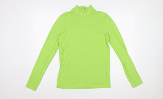 COS Women Green Roll Neck Long Sleeve Slim Fit Top Size 12