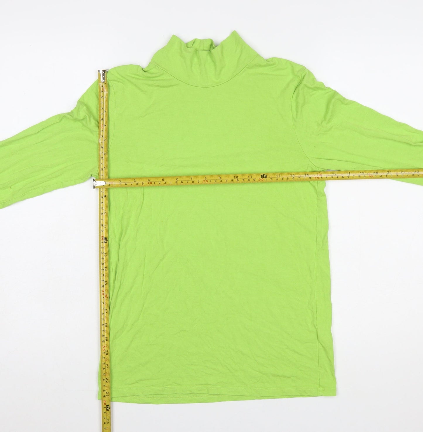 COS Women Green Roll Neck Long Sleeve Slim Fit Top Size 12