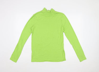COS Women Green Roll Neck Long Sleeve Slim Fit Top Size 12