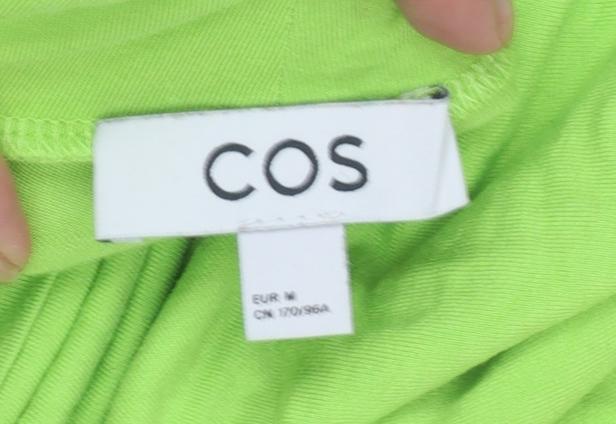 COS Women Green Roll Neck Long Sleeve Slim Fit Top Size 12