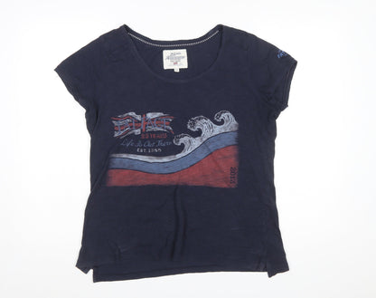 Fat Face Women's Blue Cotton Graphic T-Shirt Size 14