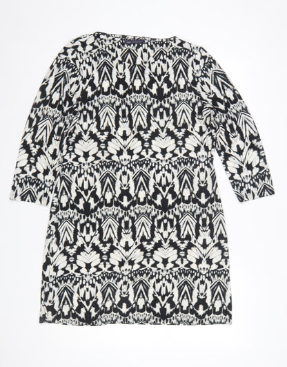 Marks and Spencer Womens Black Geometric Shift Dress Size 12