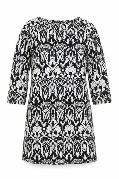 Marks & Spencer Womens Black Geometric Shift Dress Size 12