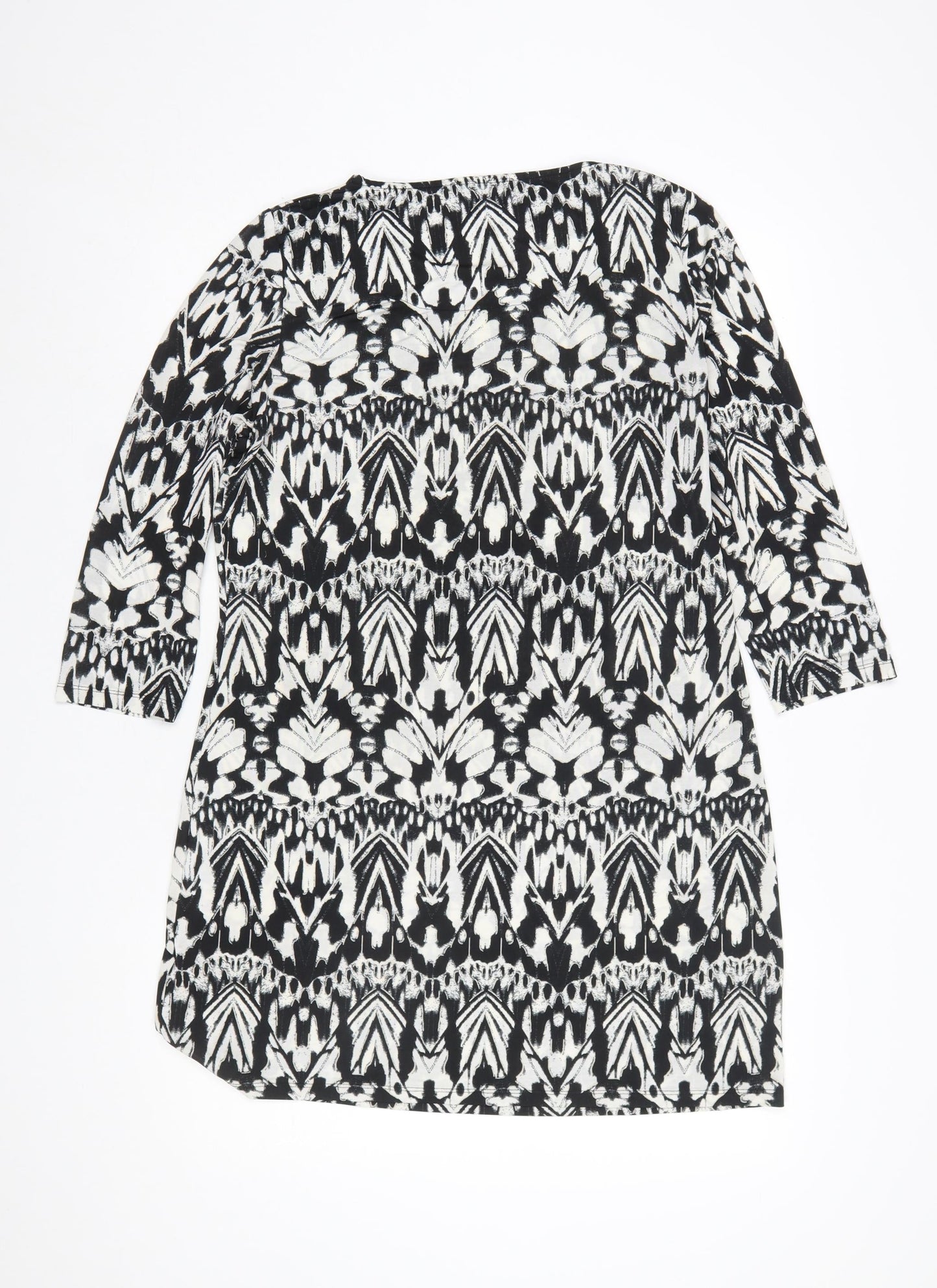 Marks and Spencer Womens Black Geometric Shift Dress Size 12