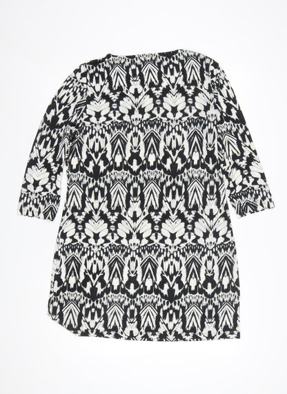 Marks and Spencer Womens Black Geometric Shift Dress Size 12