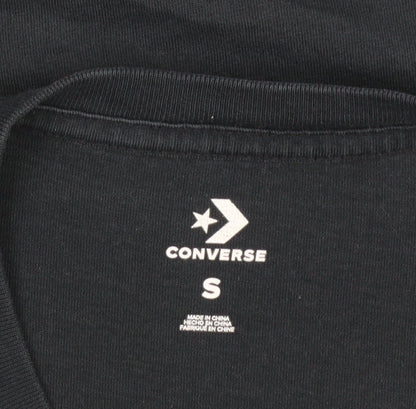 Converse Men's Black Graphic Logo Short Sleeve Cotton T-Shirt Size S