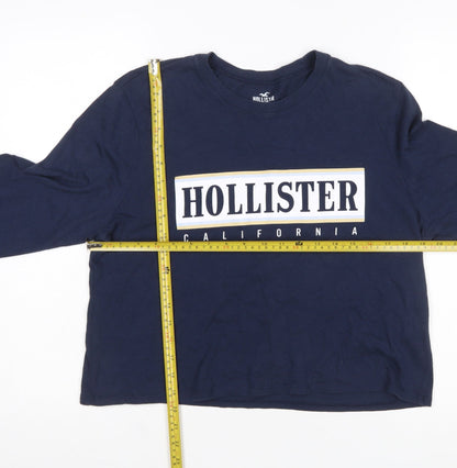 Hollister Womens Navy Blue Long Sleeve Pullover Sweatshirt Medium