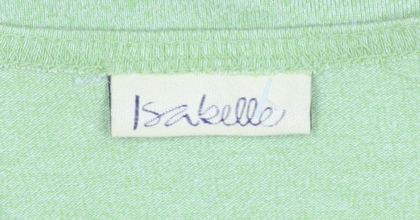 Isabelle Women's Green Striped 3/4 Sleeve Cotton Blend T-Shirt Size S