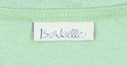 Isabelle Women's Green Striped 3/4 Sleeve Cotton Blend T-Shirt Size S