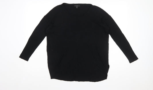 COS Women's Black Cotton Crew Neck Long Sleeve Pullover Jumper Size 8