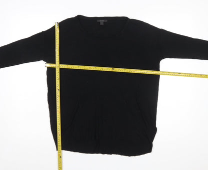COS Women's Black Cotton Crew Neck Long Sleeve Pullover Jumper Size 8