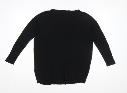 COS Women's Black Cotton Crew Neck Long Sleeve Pullover Jumper Size 8