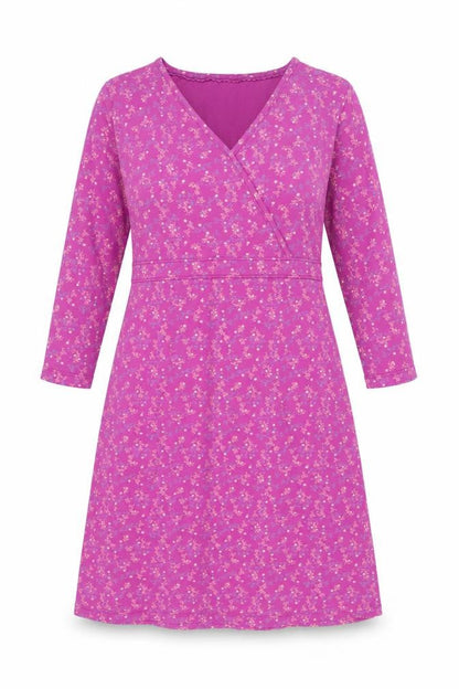 Weird Fish Women's Pink Floral Jersey Wrap Dress Size 10