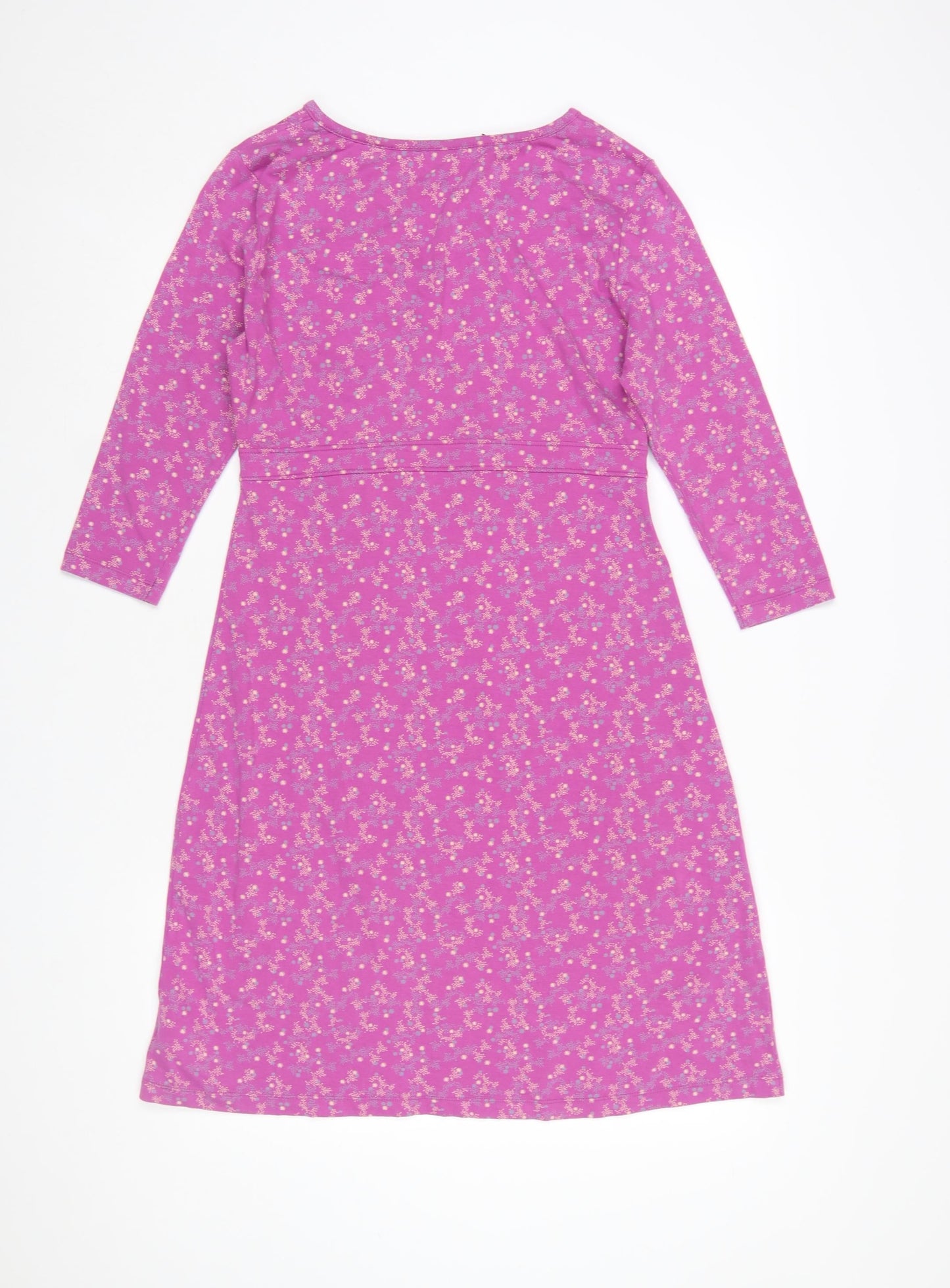 Weird Fish Women's Pink Floral Jersey Wrap Dress Size 10