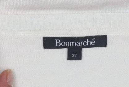 Bonmarché Women’s Ivory Colourful Stripe Knit Cardigan Size 22