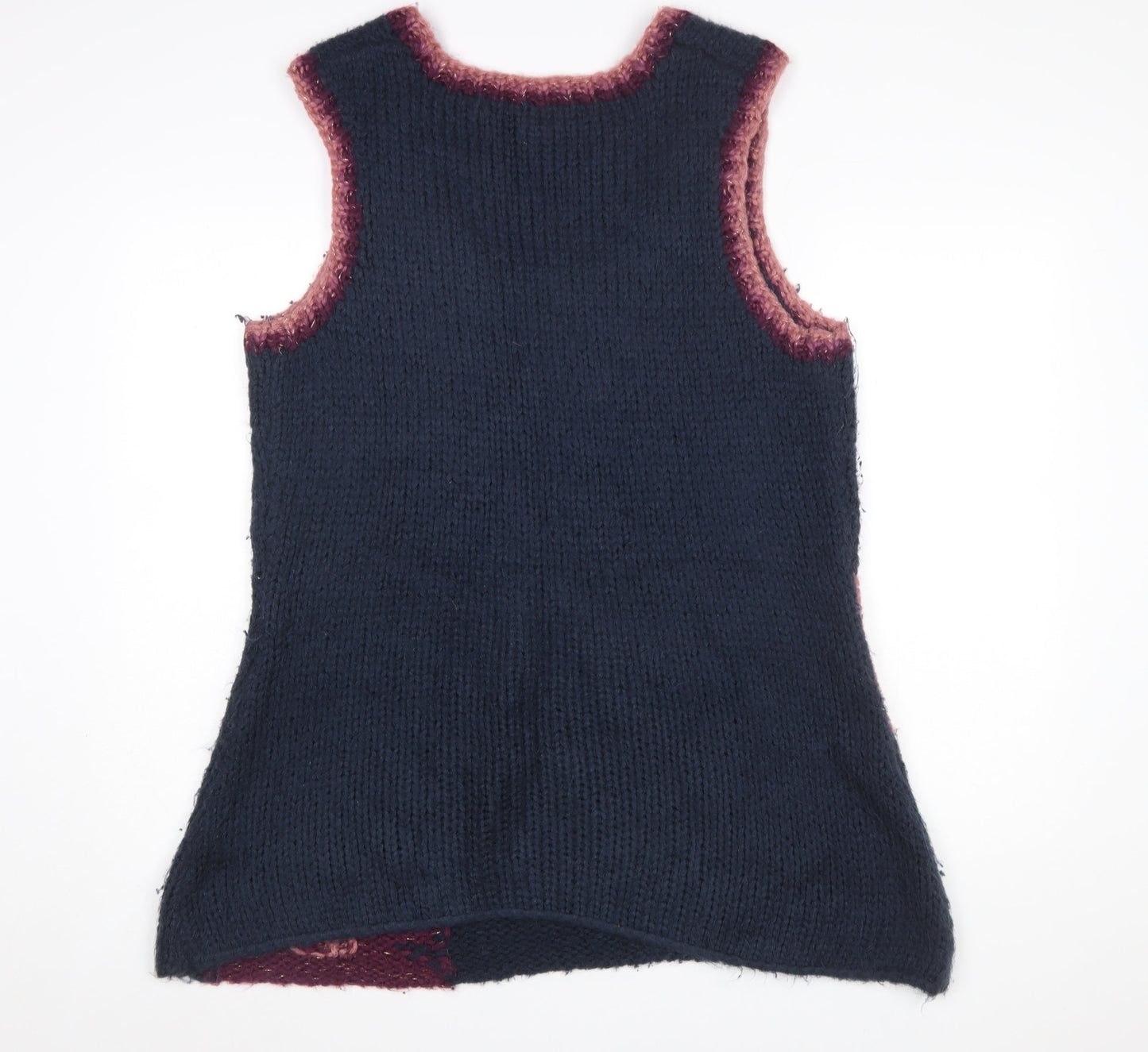 Joe Browns Womens Blue Floral Knit Sleeveless Vest Jumper Size 18