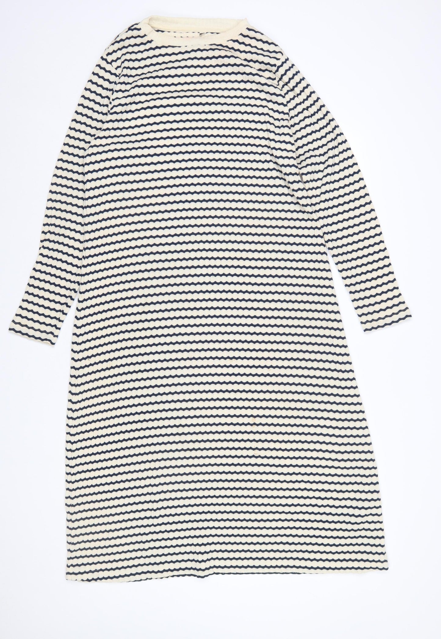 Marks and Spencer Women’s Navy Stripe Petite Shift Dress Size 16