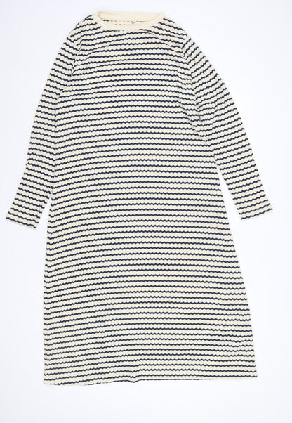 Marks and Spencer Women’s Navy Stripe Petite Shift Dress Size 16