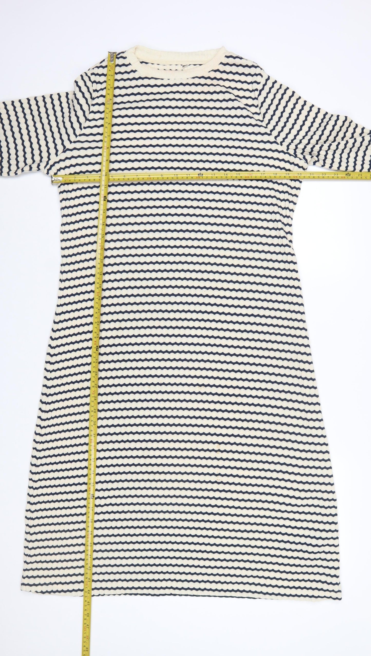 Marks and Spencer Women’s Navy Stripe Petite Shift Dress Size 16