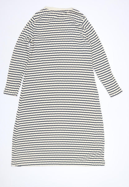 Marks and Spencer Women’s Navy Stripe Petite Shift Dress Size 16