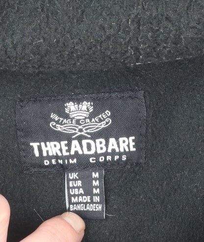 Threadbare Men's Black Fleece Button-Up Jacket Size M