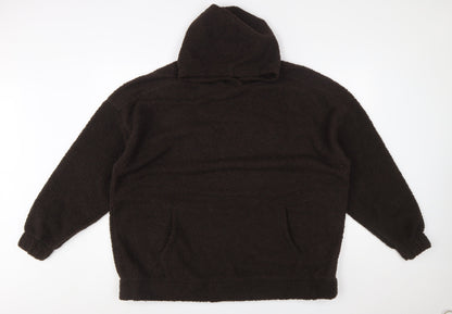 Next Mens Black Fleece Pullover Hoodie Size L Warm Winter Casual