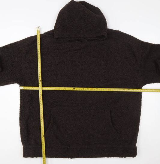 Next Mens Black Fleece Pullover Hoodie Size L Warm Winter Casual