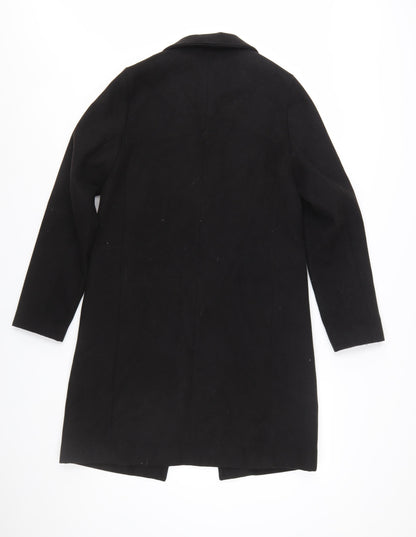New Look Women’s Black Mid-Length Coat Size 8 Classic Overcoat
