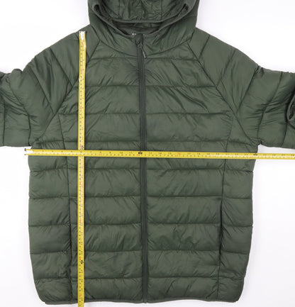 Primark Men’s Green 2XL Hooded Puffer Jacket Winter Outerwear
