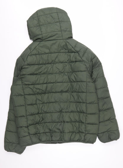 Primark Men’s Green 2XL Hooded Puffer Jacket Winter Outerwear