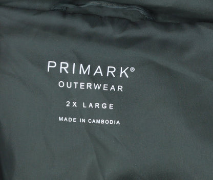 Primark Men’s Green 2XL Hooded Puffer Jacket Winter Outerwear
