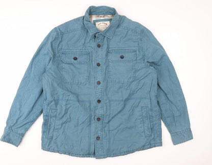 Fat Face Men's Blue 2XL Cotton Button Jacket Casual Lined