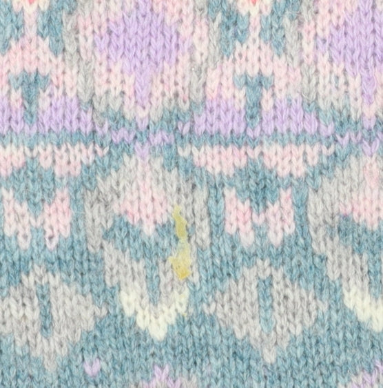Woolovers Women's Blue Fair Isle Lambswool Pullover Jumper M