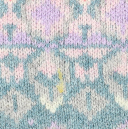 Woolovers Women's Blue Fair Isle Lambswool Pullover Jumper M