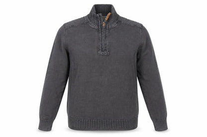 FatFace Men's Grey 1/4 Zip High Neck Cotton Jumper Size M