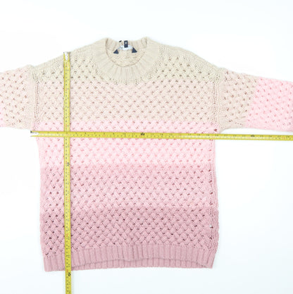 Crew Clothing Women’s Pink Ombre Chunky Knit Jumper Size 10