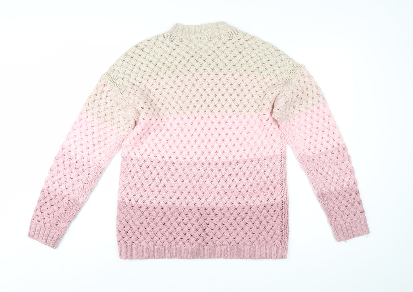 Crew Clothing Women’s Pink Ombre Chunky Knit Jumper Size 10