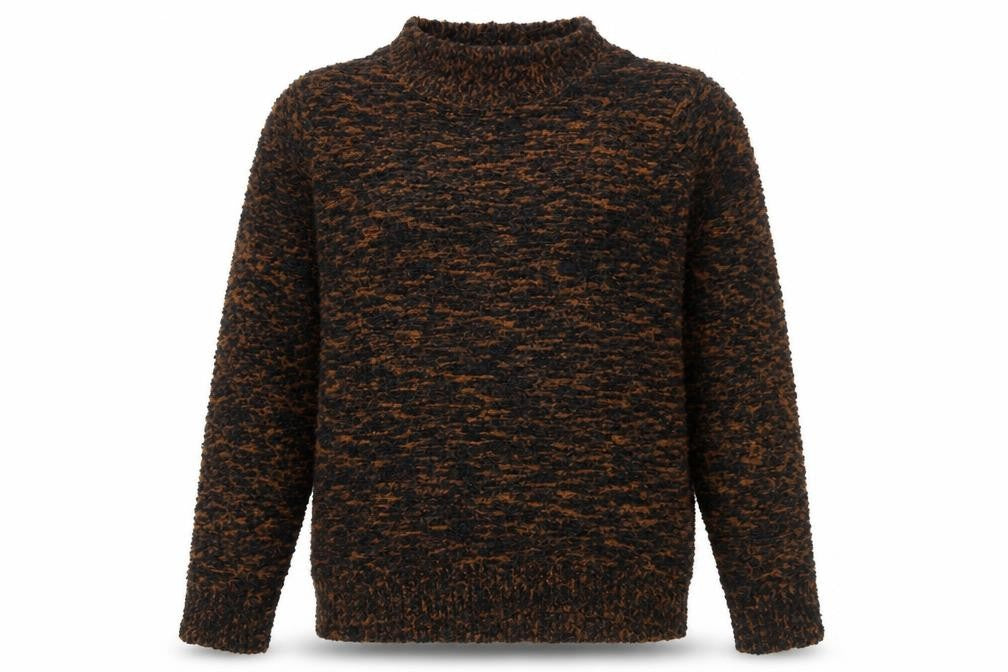 Sugarcane Womens Brown Chunky Knit Crew Neck Jumper UK 14