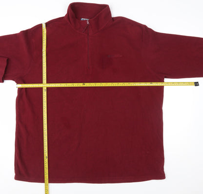 Mountain Warehouse Men's Red XXL Fleece 1/4 Zip Pullover Sweatshirt